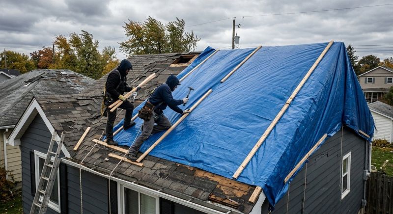 Storm Damage Roof Tarping in Henrico County, VA